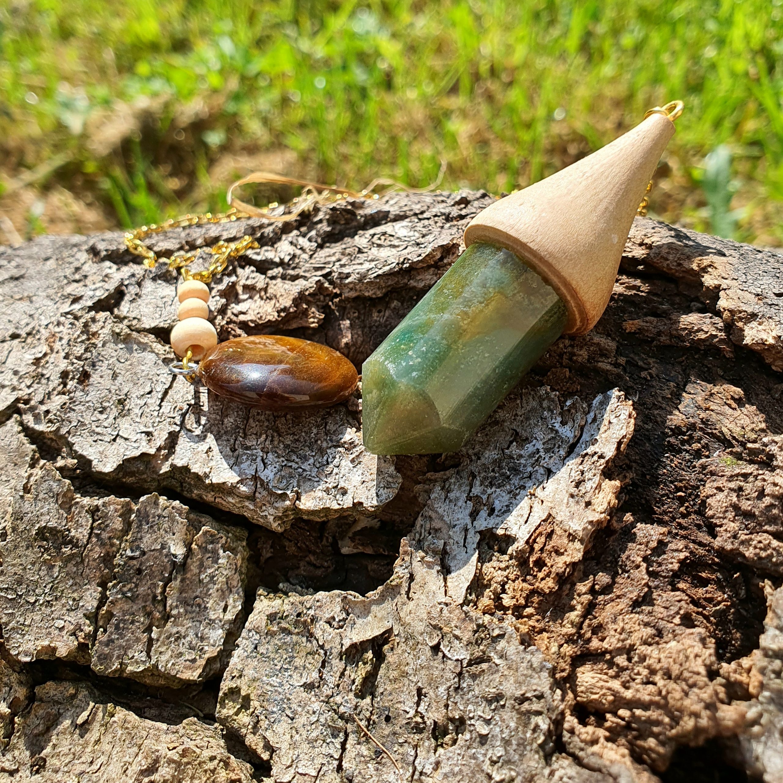 Bois de poirier et agate verte – Image 2