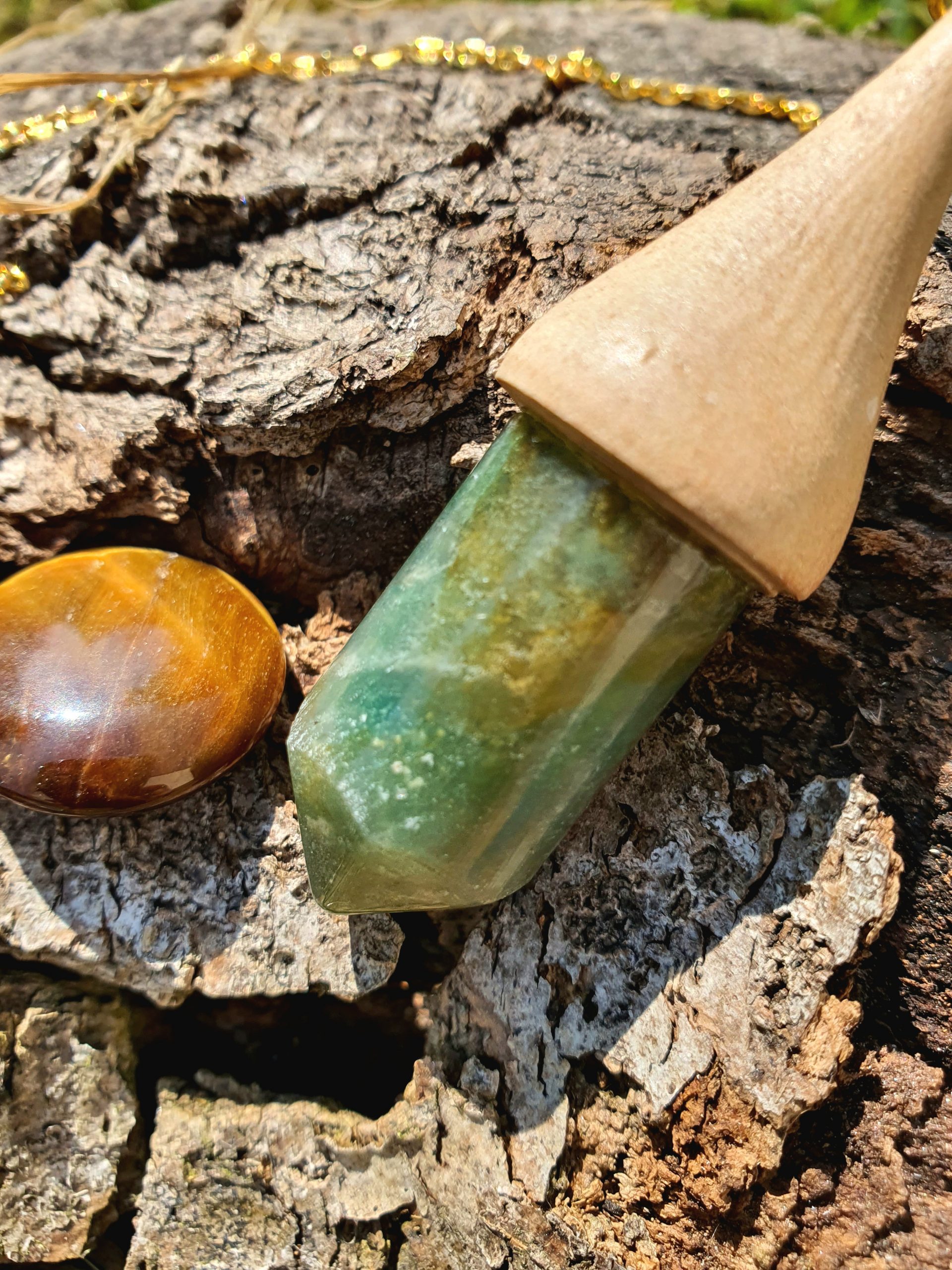 Bois de poirier et agate verte – Image 4