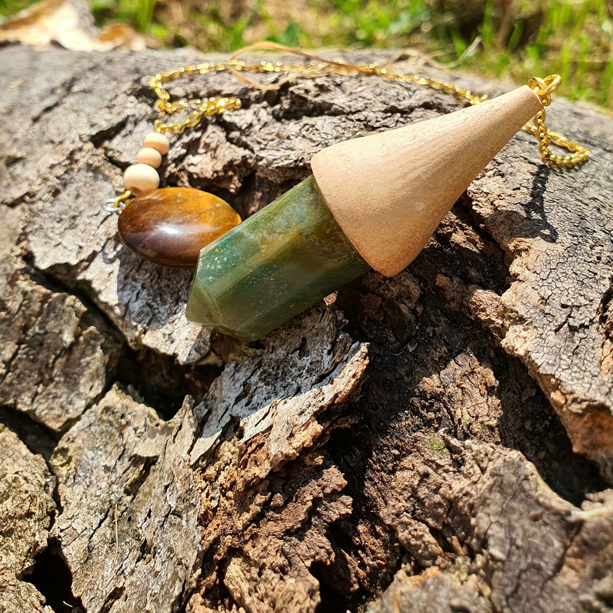 Bois de poirier et agate verte – Image 3