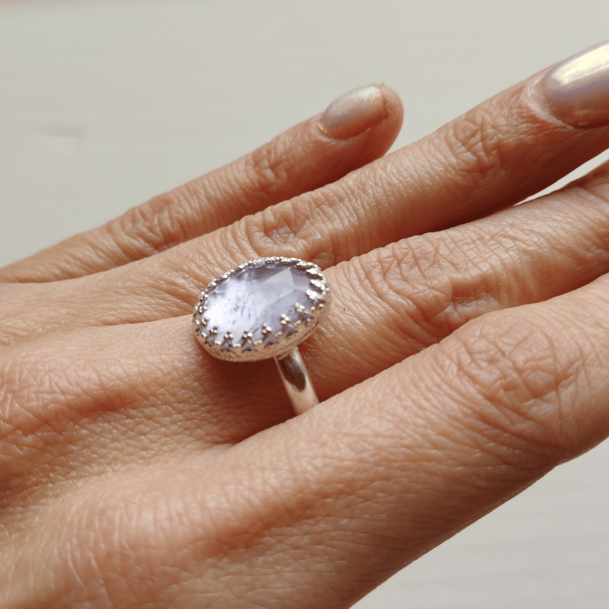 Bague artisanale en améthyste et argent sterling 925 – Image 4