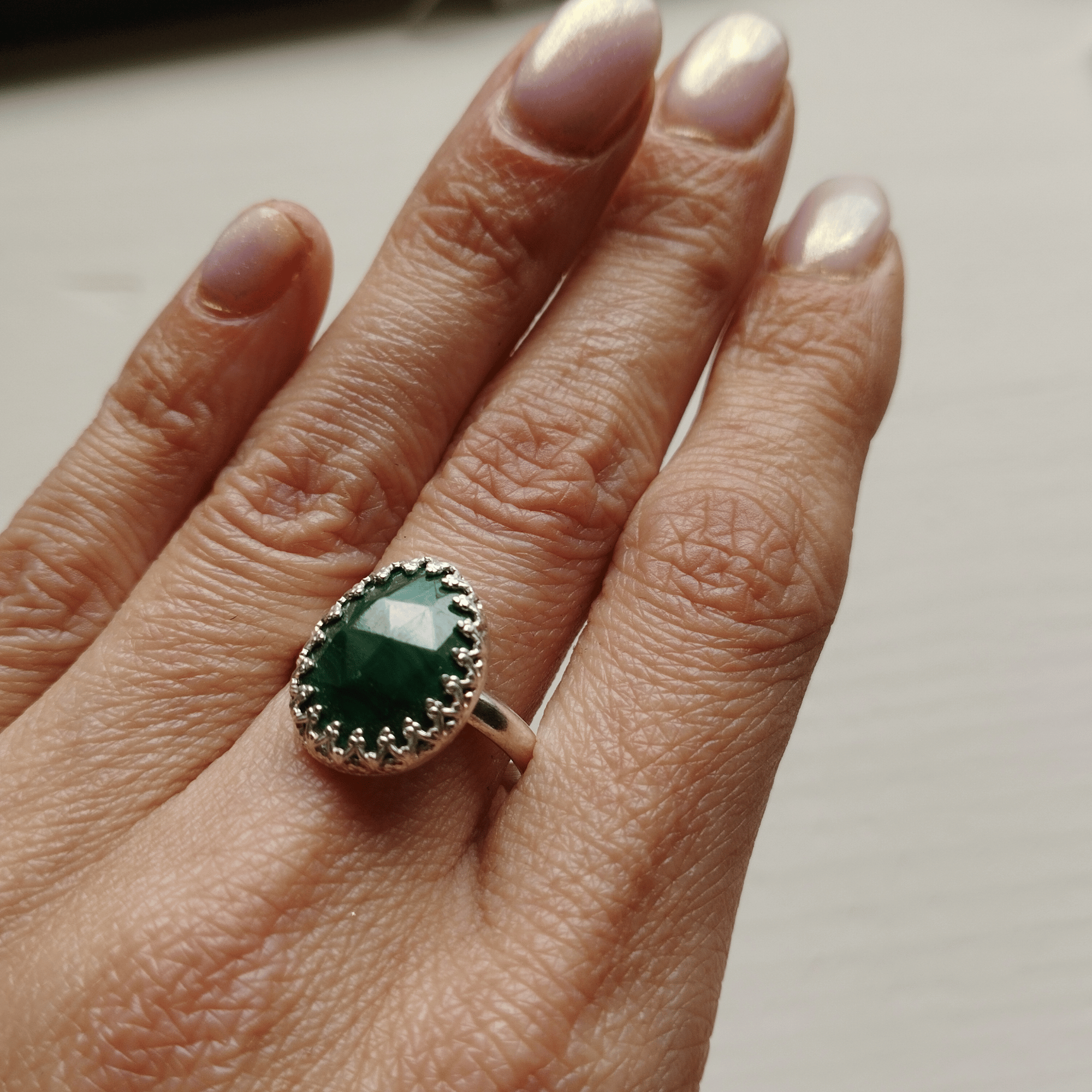 Bague artisanale en malachite et argent 925 – Image 7