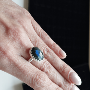Bague argent et labradorite bleue