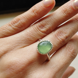 Bague en argent sterling 925 et serpentine