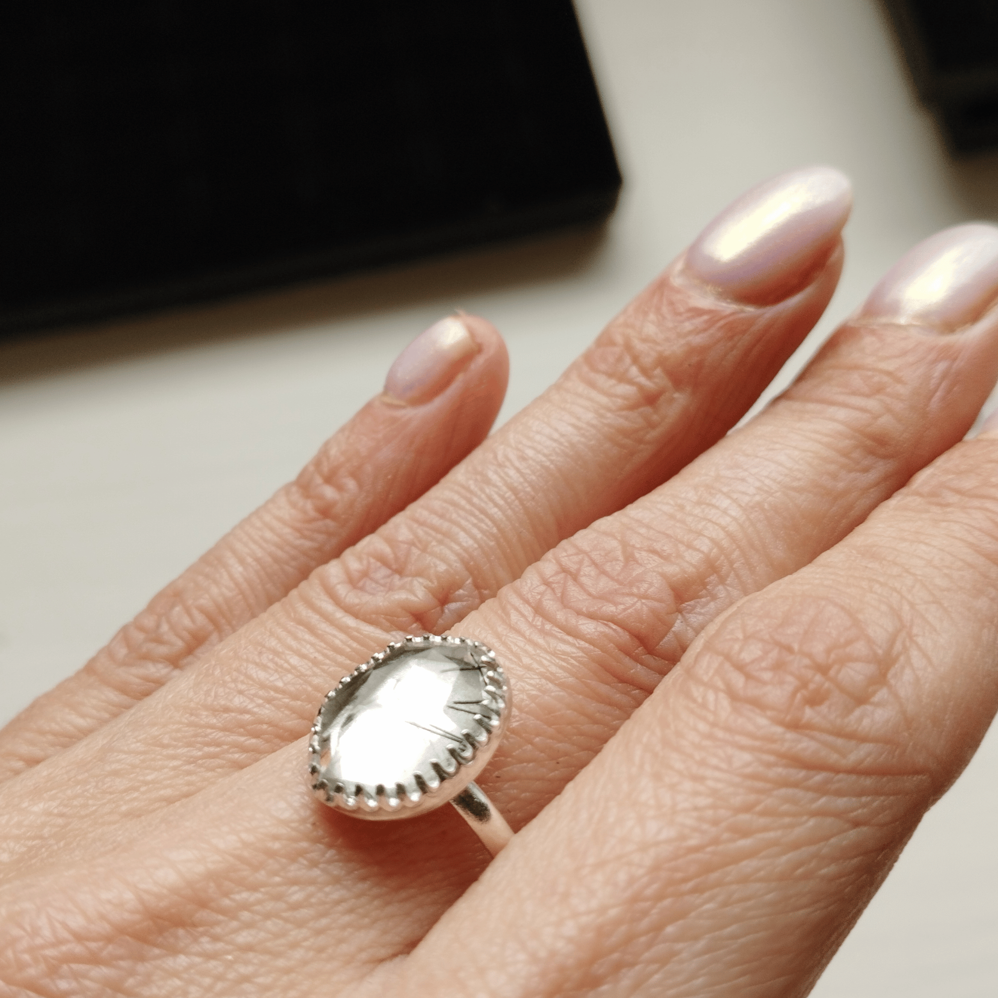 Bague en argent 925 et quartz rutile