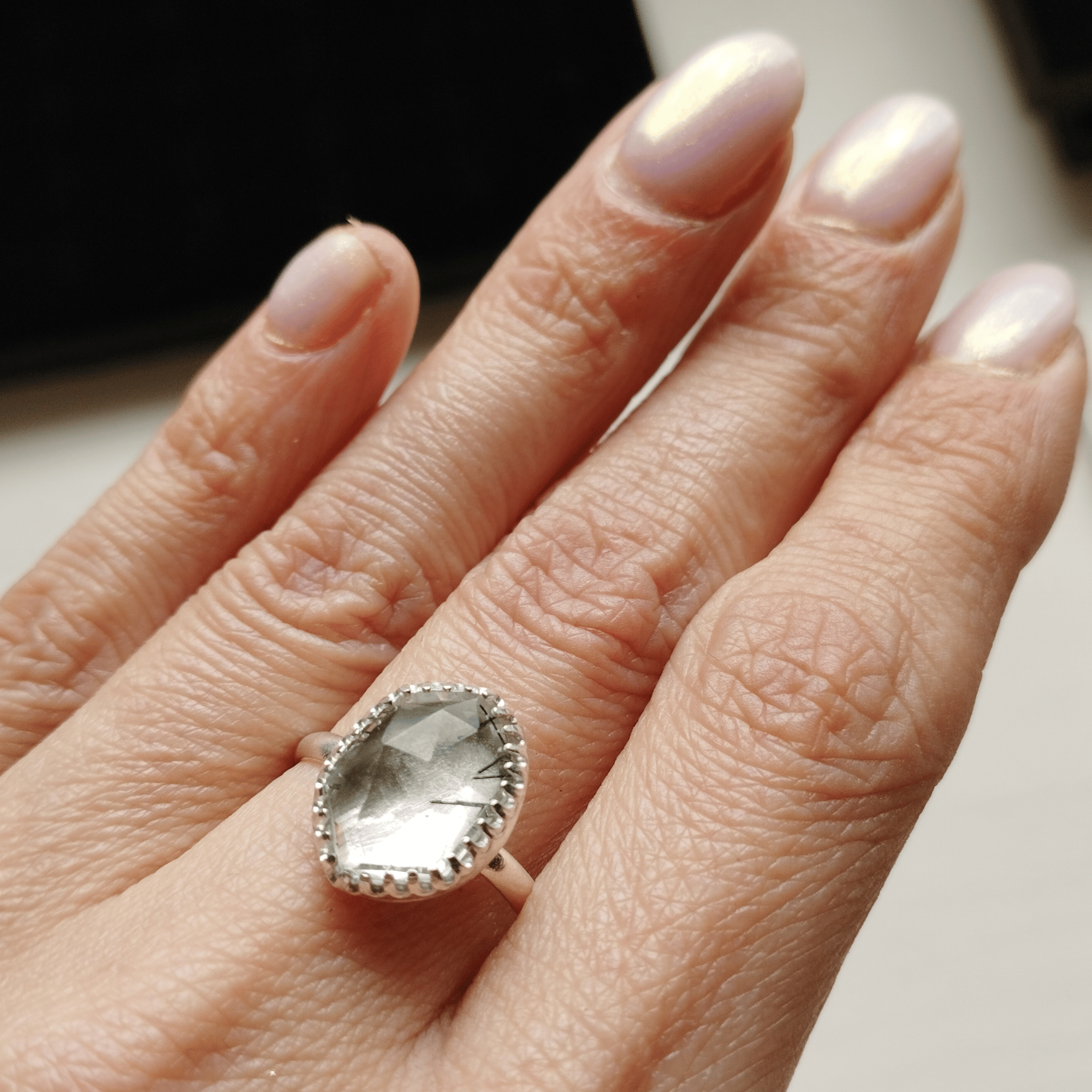 Bague en argent 925 et quartz rutile