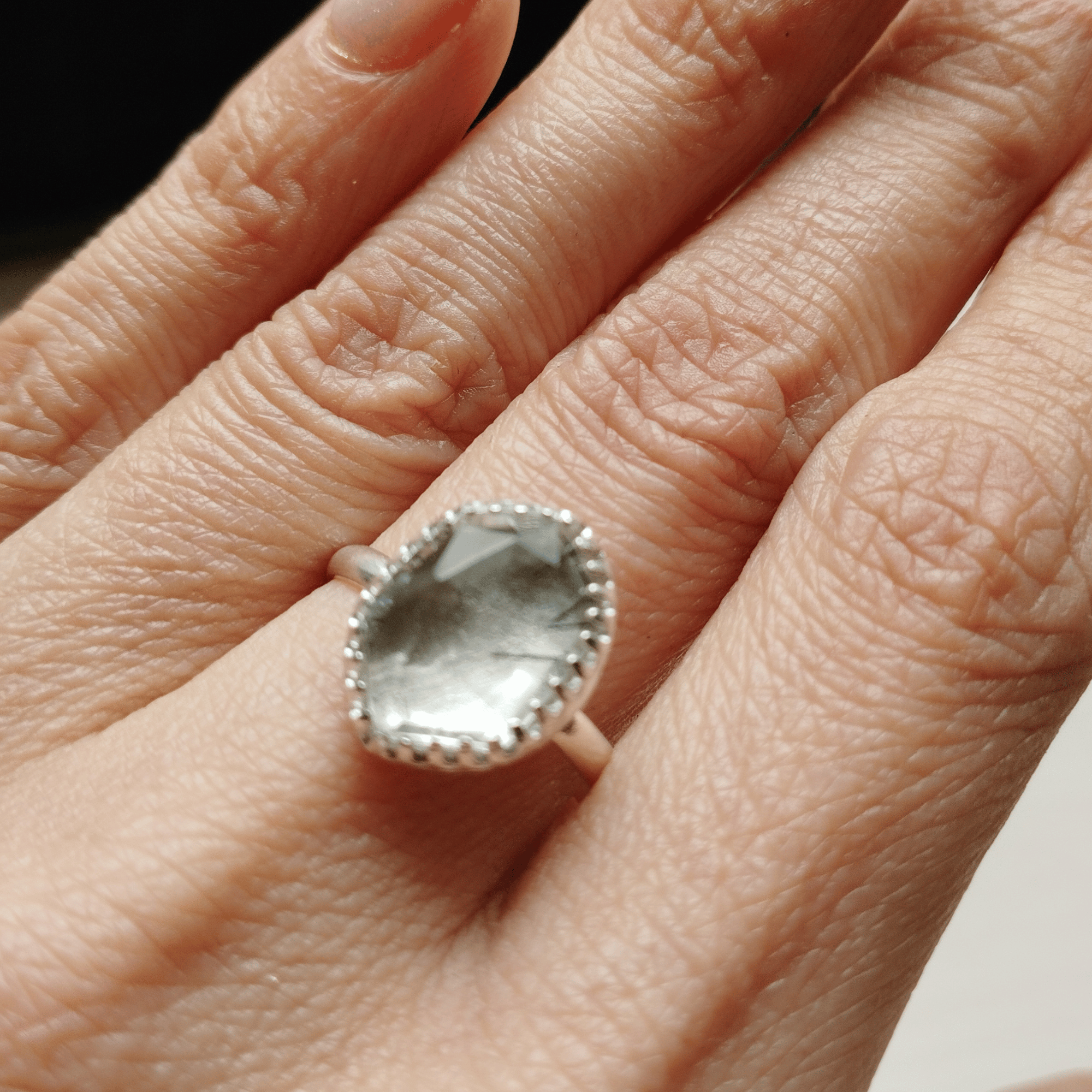 Bague en argent 925 et quartz rutile