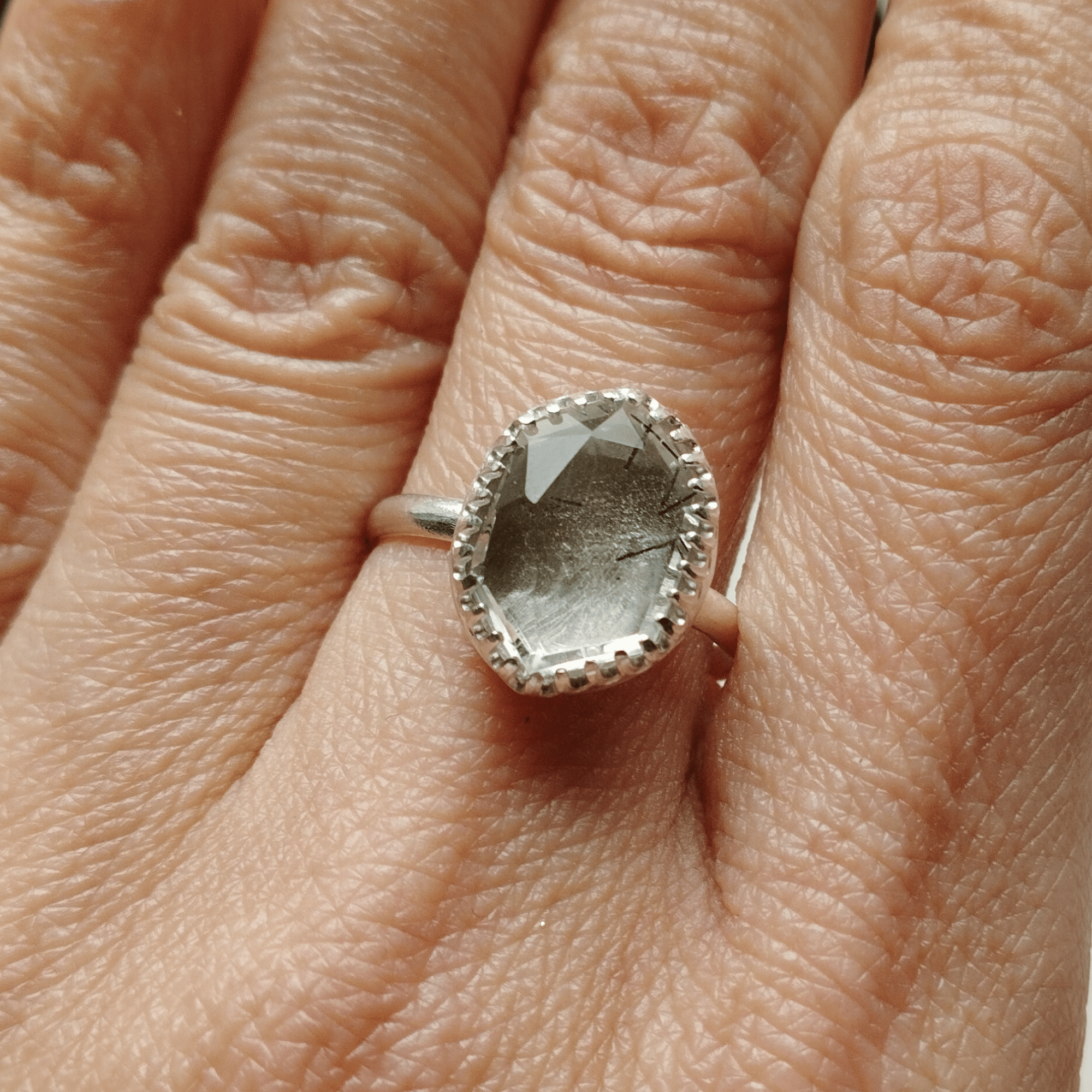 Bague en argent 925 et quartz rutile