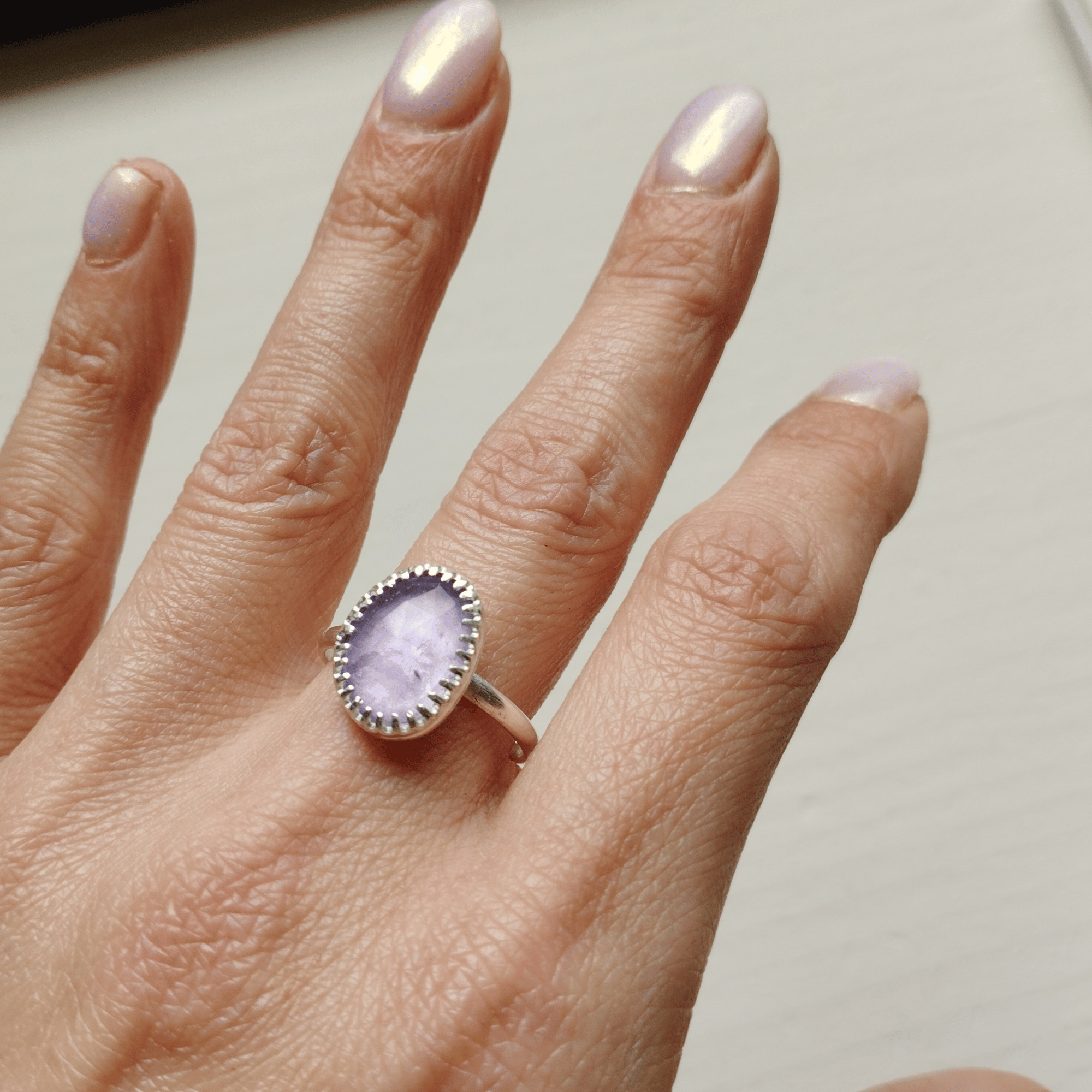 Bague artisanale en améthyste et argent sterling 925 – Image 5