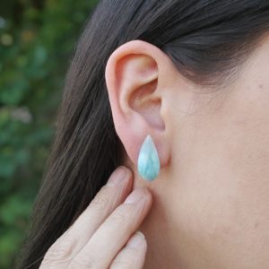 Boucles d'oreilles larimar