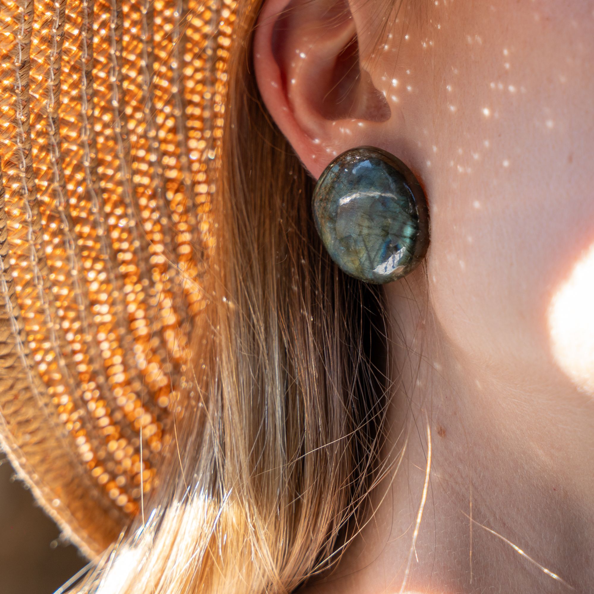 Boucles d'oreilles labradorite