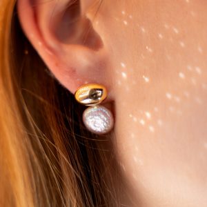 Boucles d'oreilles perle keshi rose