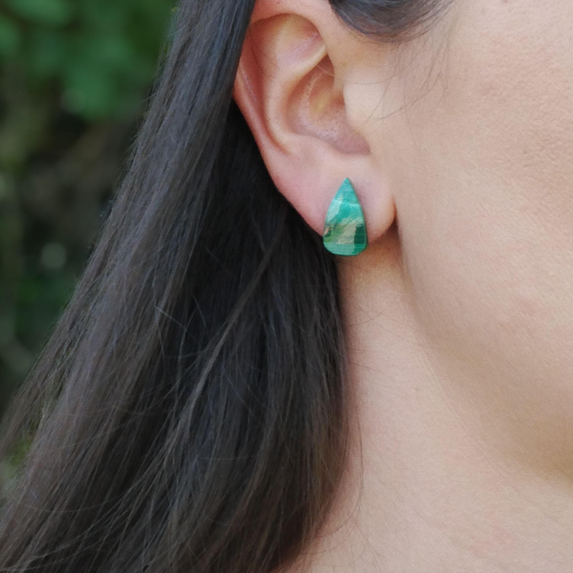 Boucles d'oreilles malachite