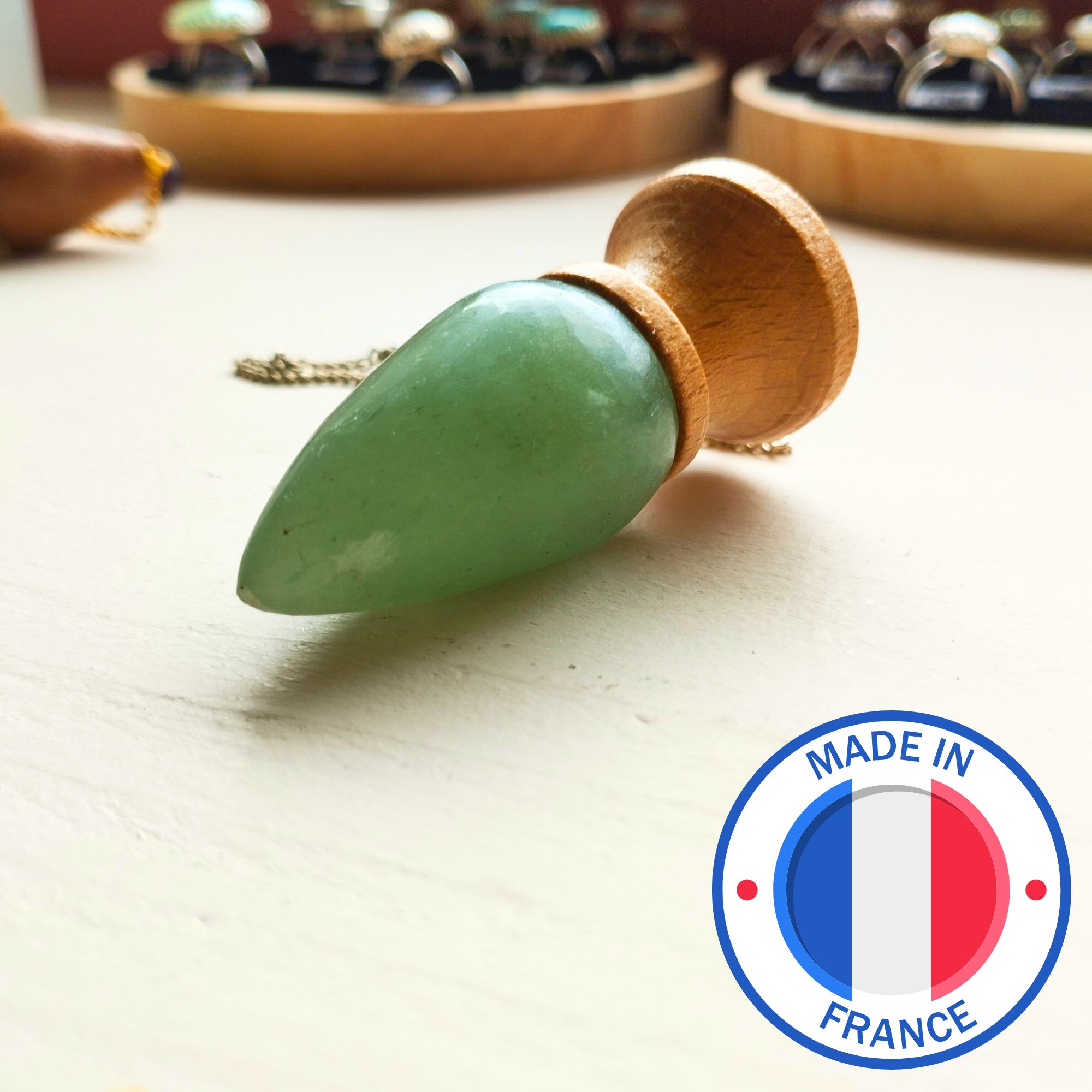 Aventurine verte - Bois de chêne – Image 3