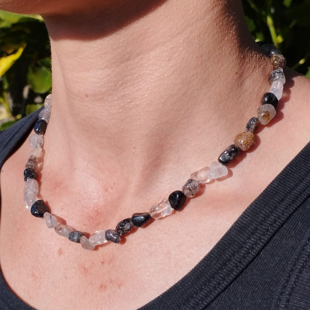 Collier quartz tourmaline