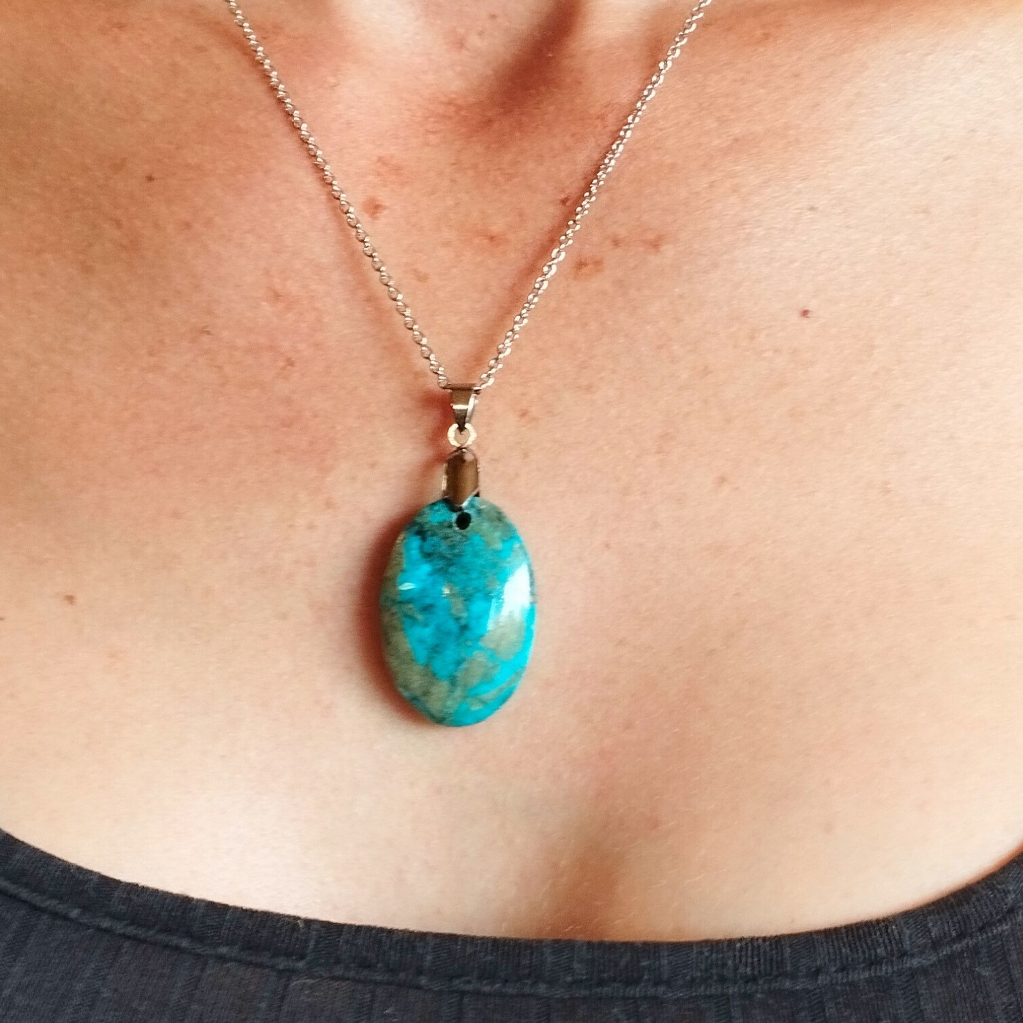 Pendentif turquoise pyrisée – Image 2