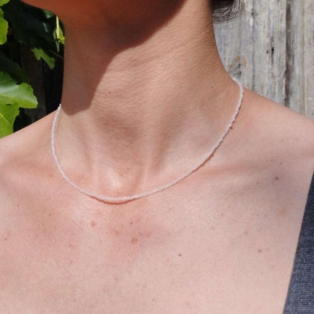 collier en quartz rose