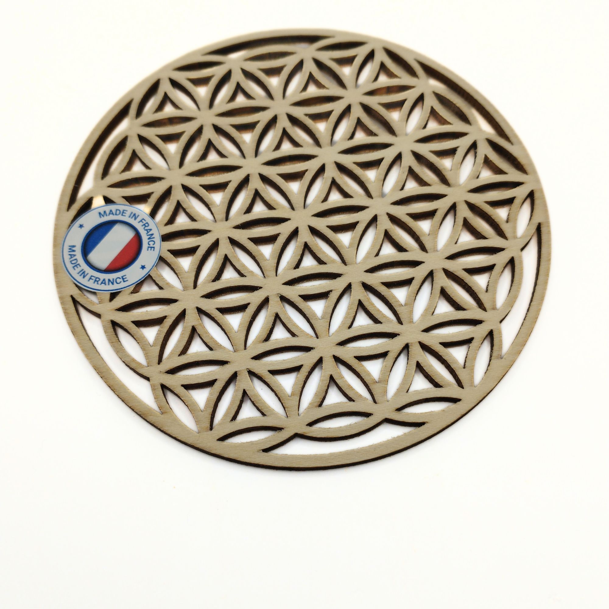 Accessoires lithothérapie fleur de vie en bois