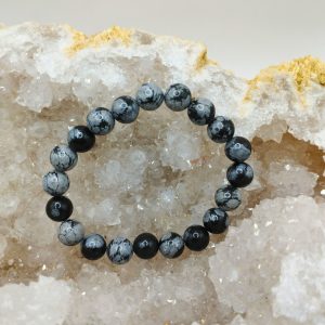 bracelet Obsidienne Flocon de Neige