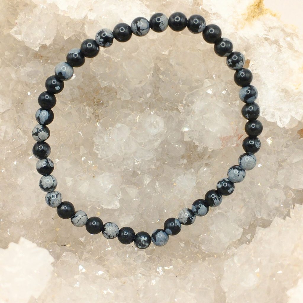 bracelet Obsidienne Flocon de Neige