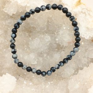 bracelet Obsidienne Flocon de Neige