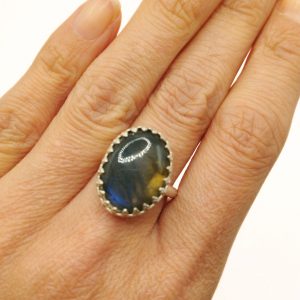 bague labradorite bleue