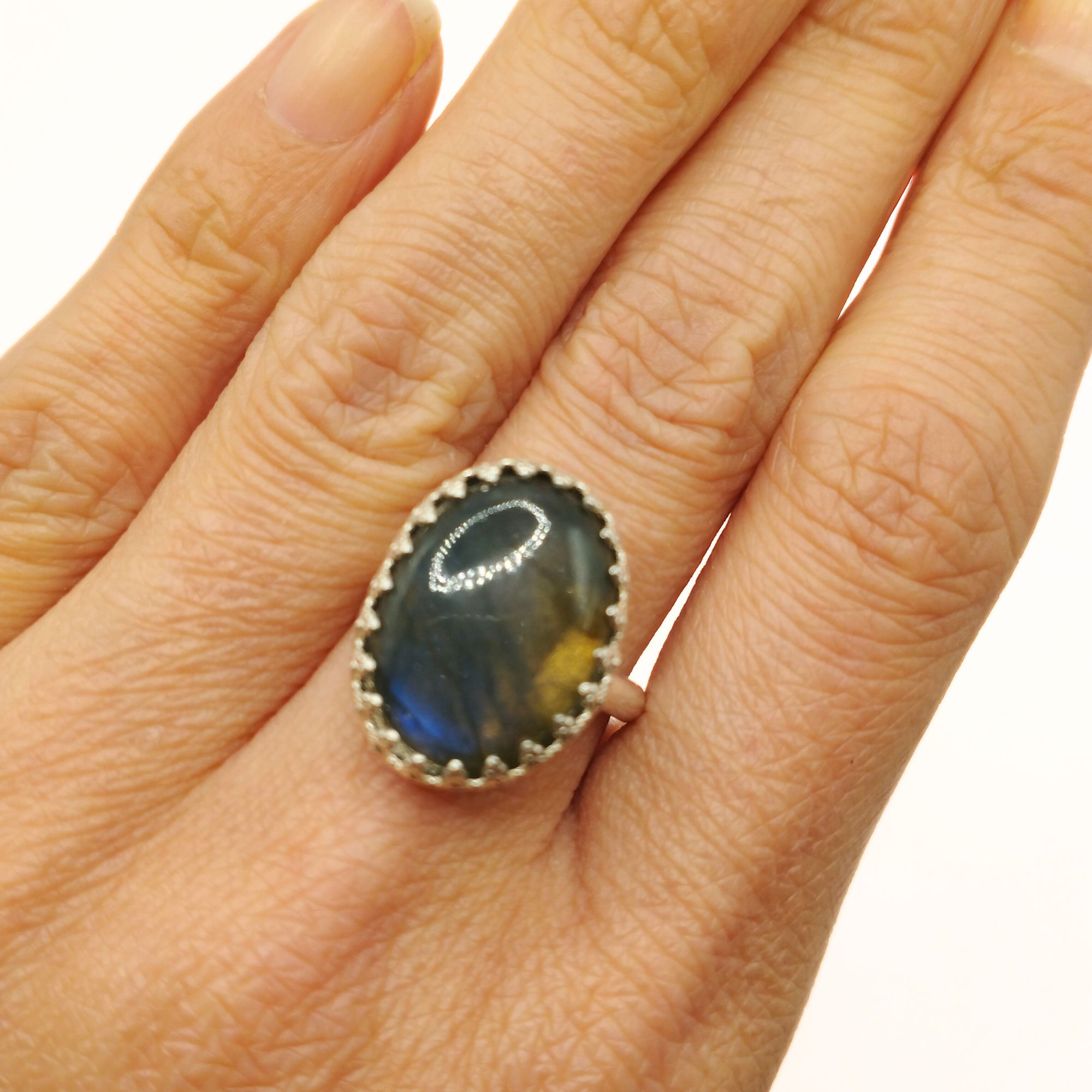 bague labradorite bleue