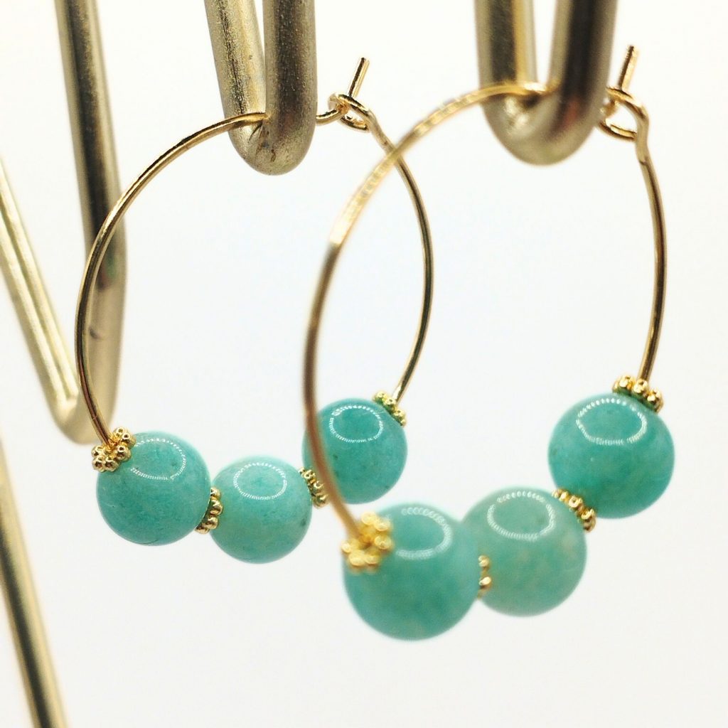 boucles d'oreilles en amazonite