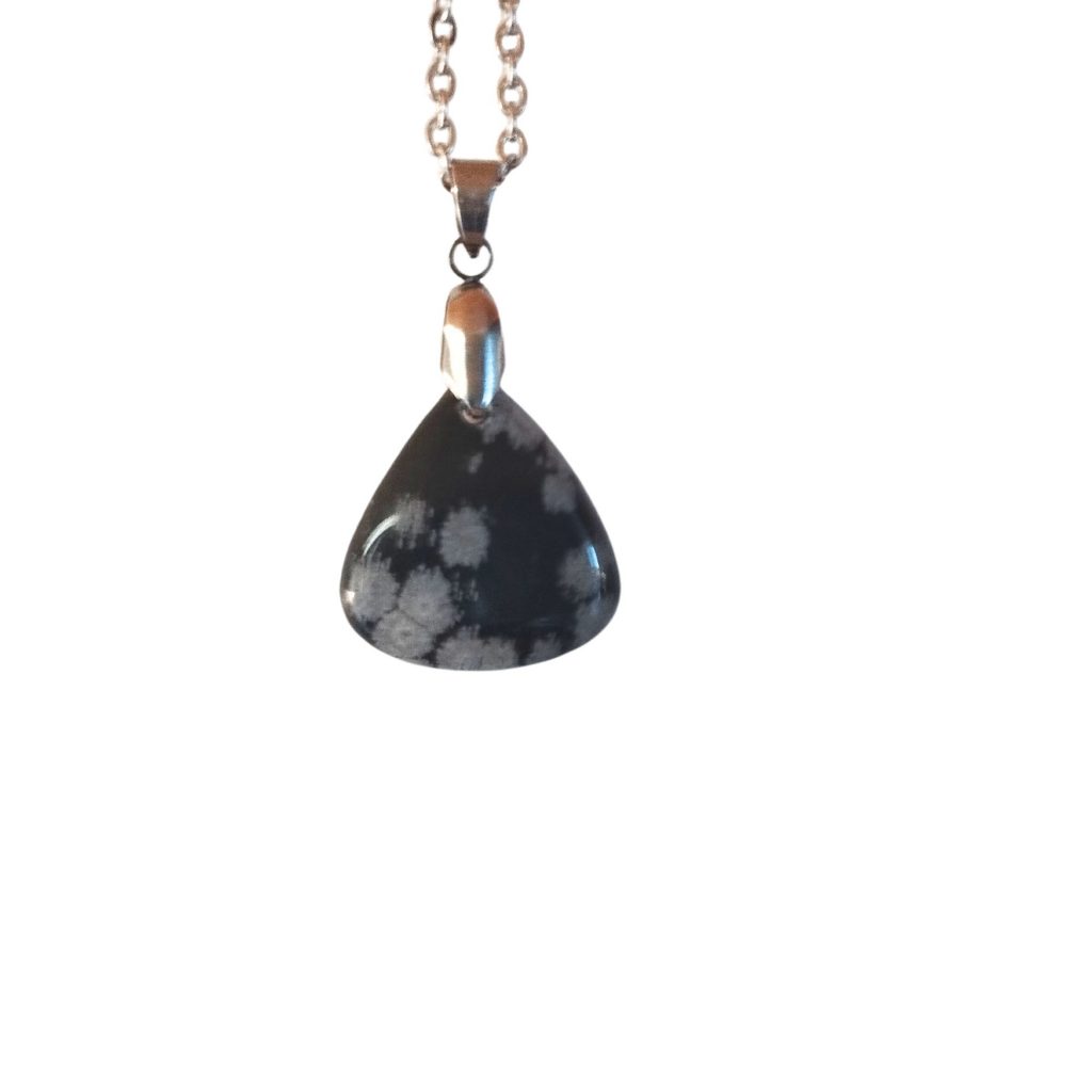 pendentif obsidienne flocon de neige