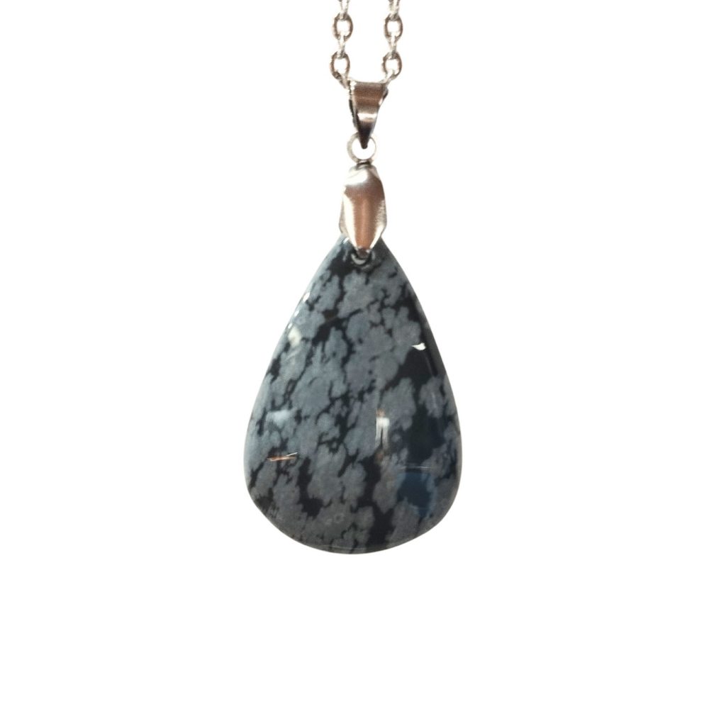 pendentif obsidienne flocon de neige