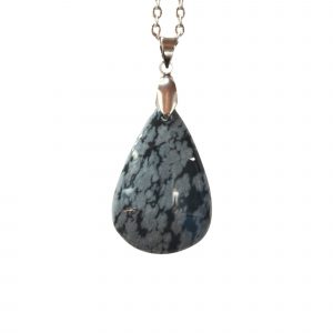 pendentif obsidienne flocon de neige