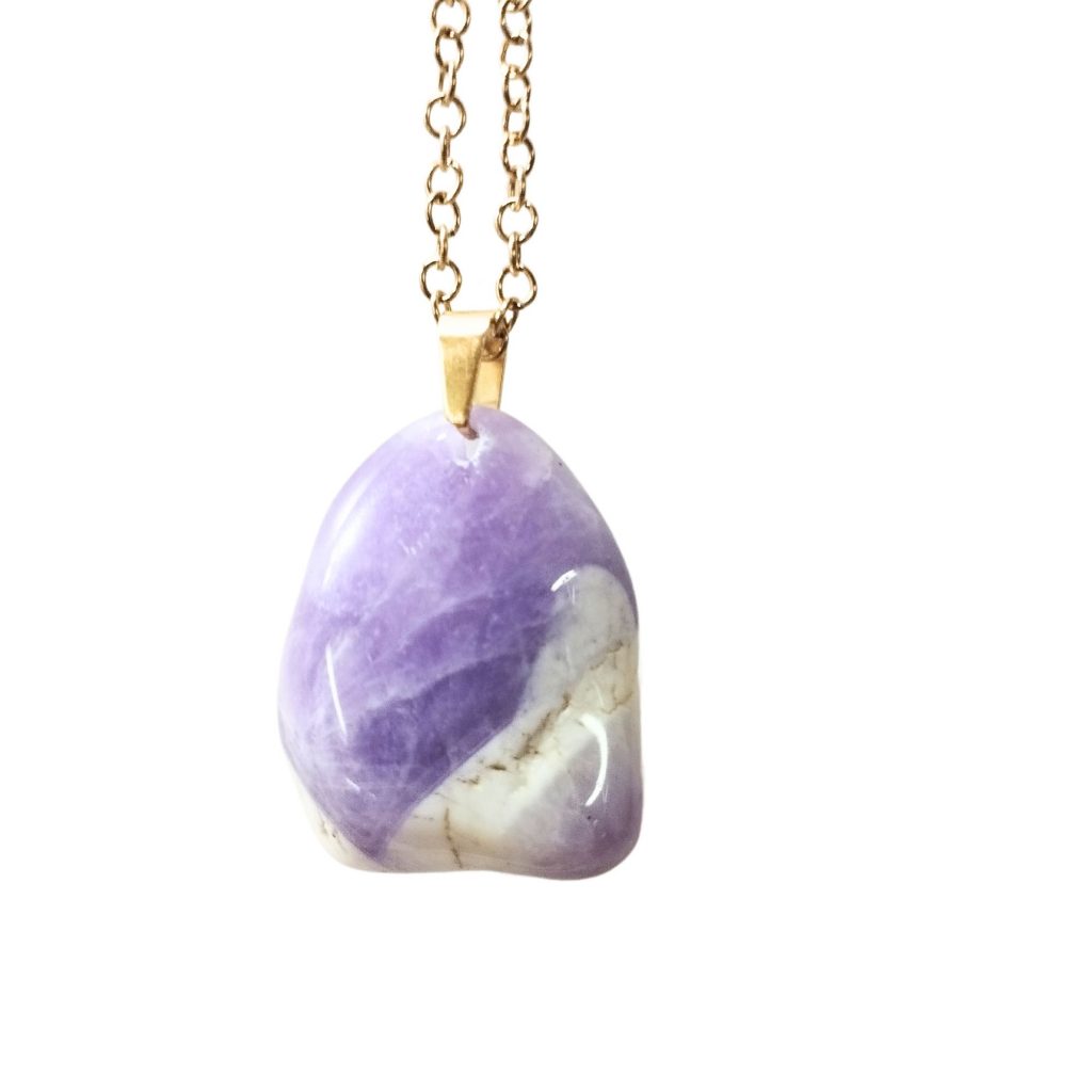 pendentif améthyste chevron