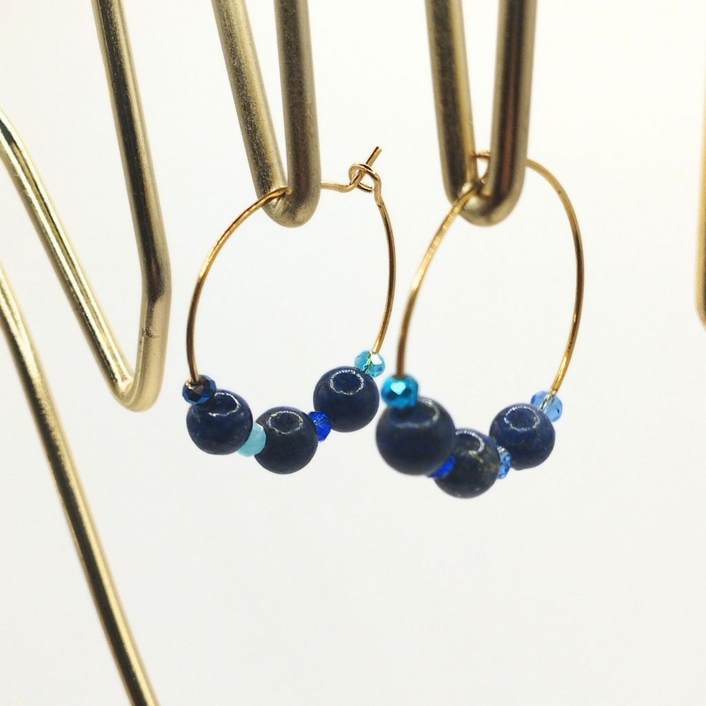 boucles d'oreilles en lapis lazuli