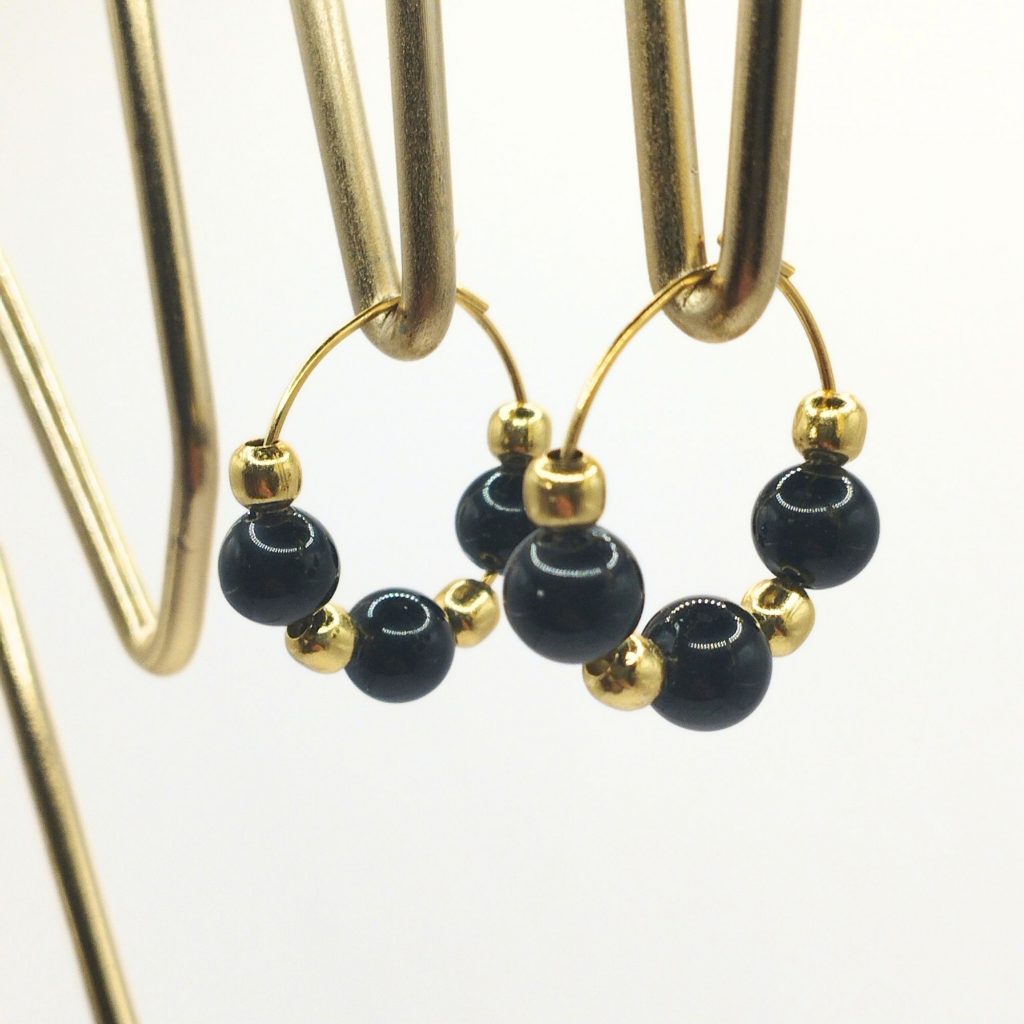 boucles d'oreilles en onyx