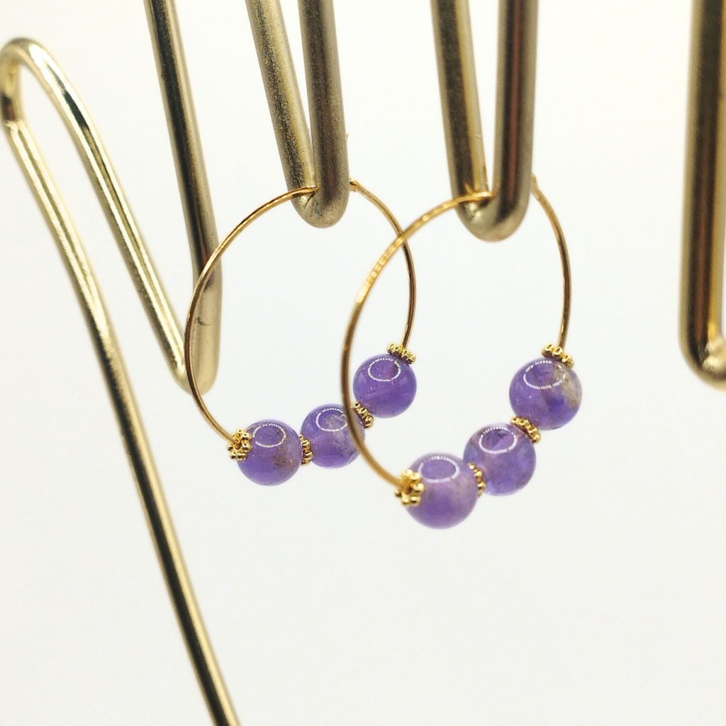 boucles d'oreilles en améthyste