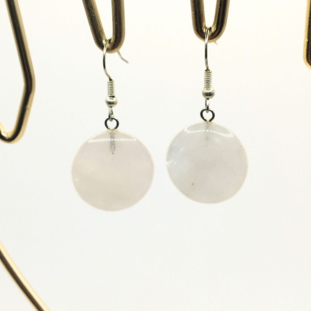 boucles d'oreilles en cristal de roche