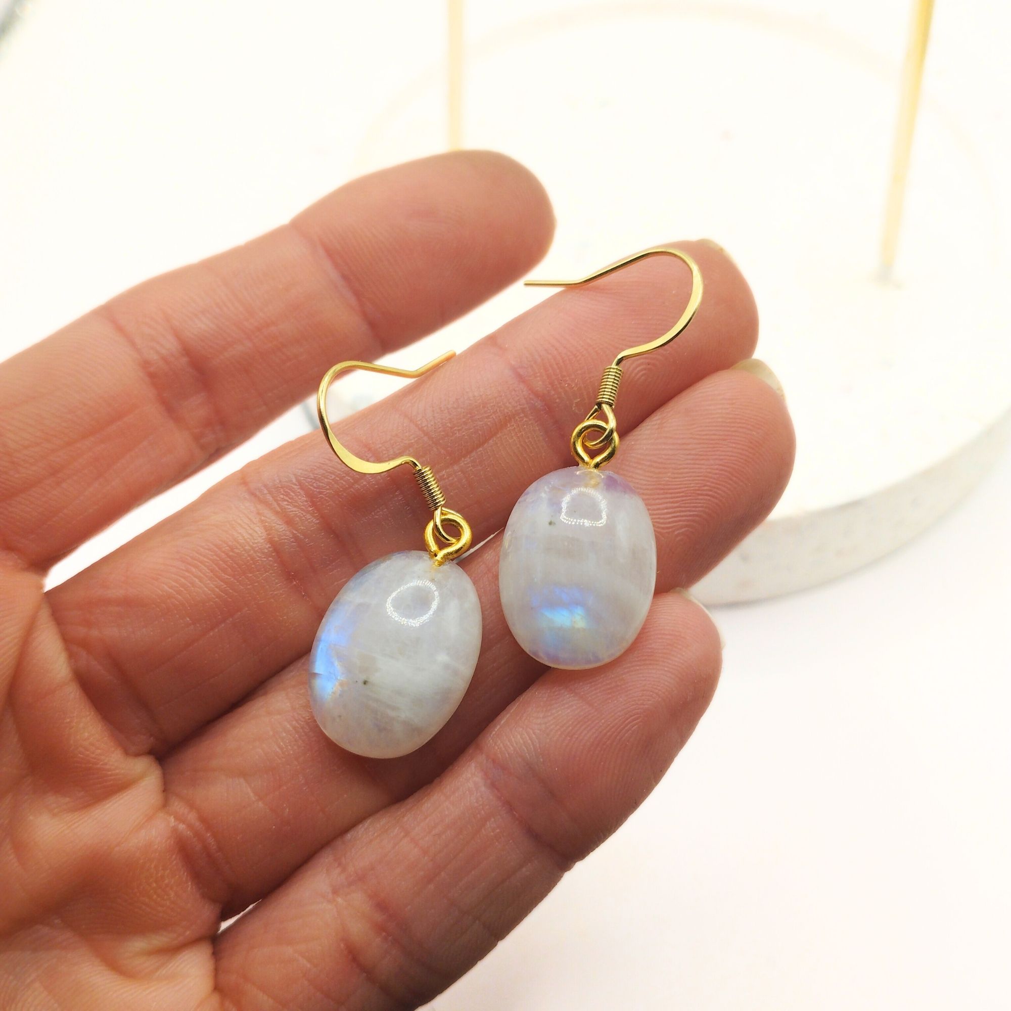 boucles d'oreilles pierre de lune