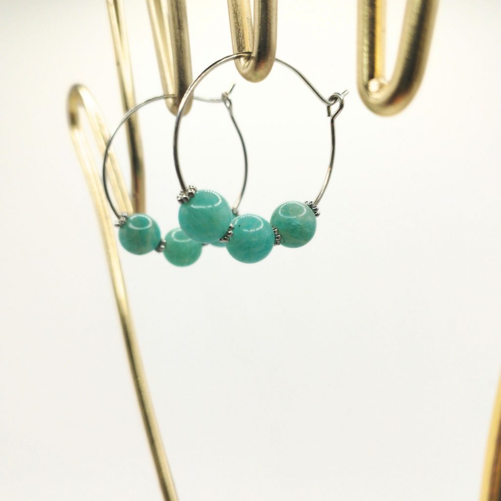 boucles d'oreilles en amazonite
