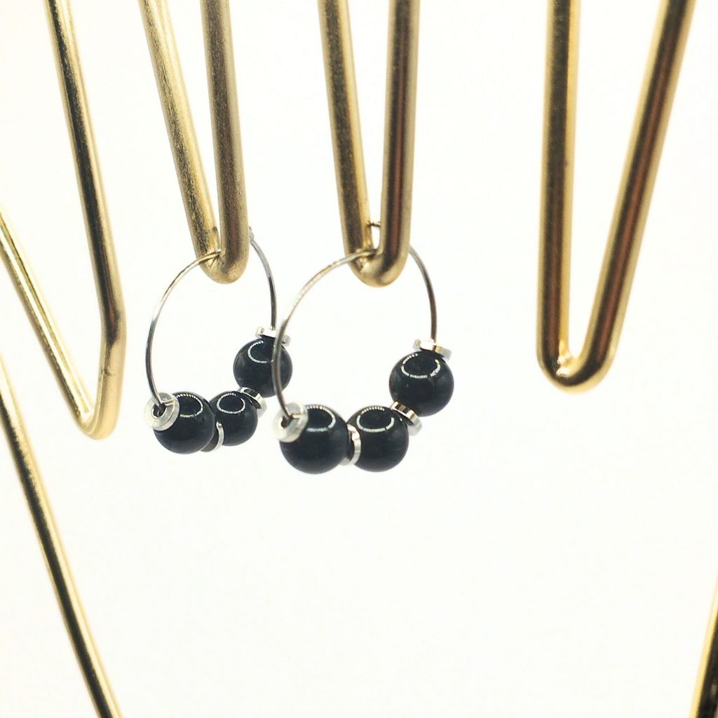 boucles d'oreilles en onyx