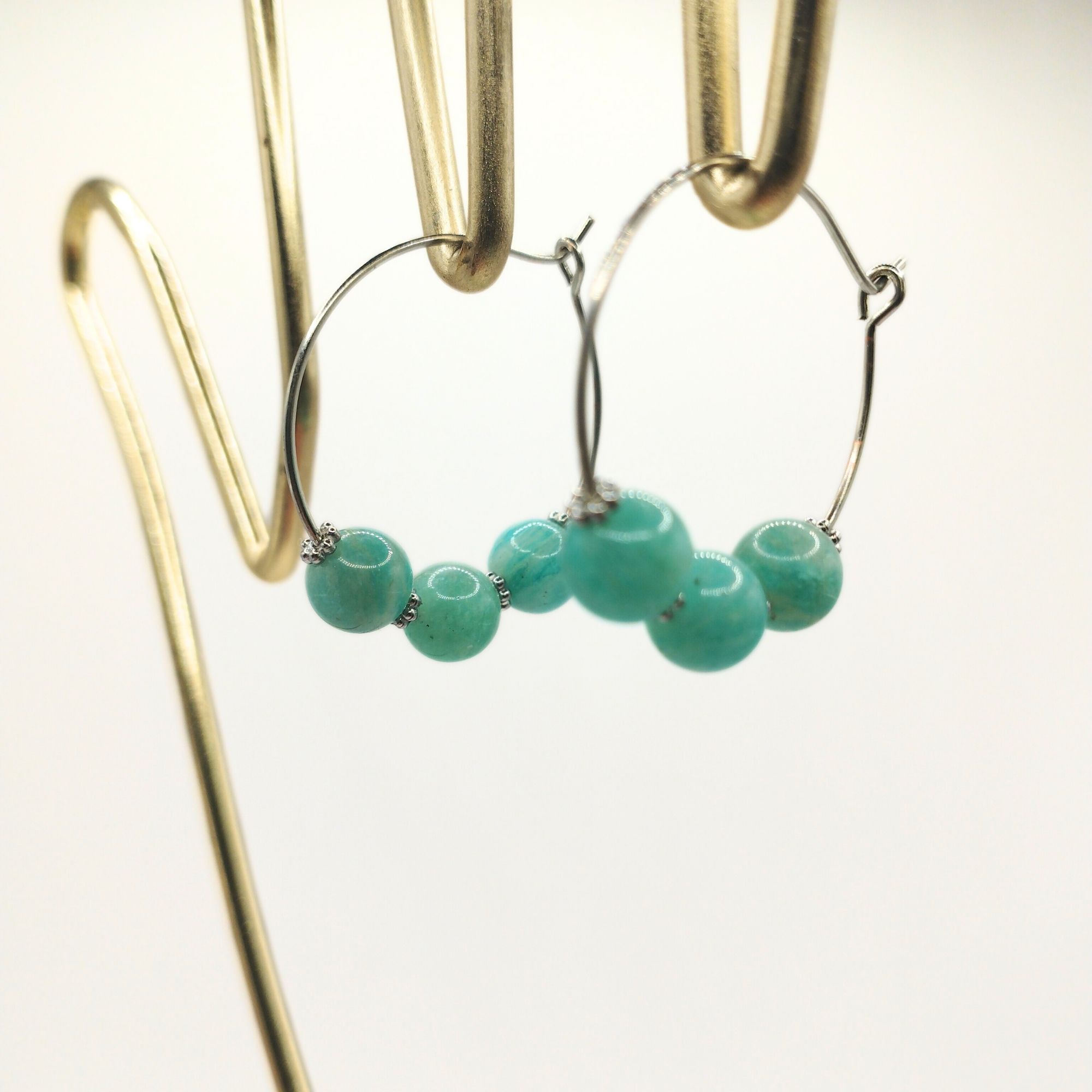 boucles d'oreilles en amazonite