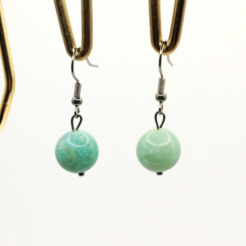 boucles d'oreilles en amazonite