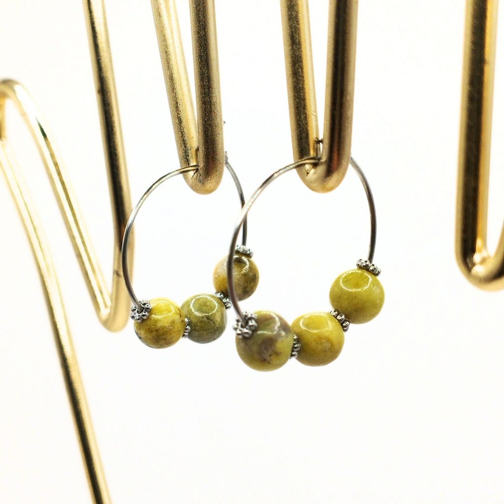 boucles d'oreilles en serpentine
