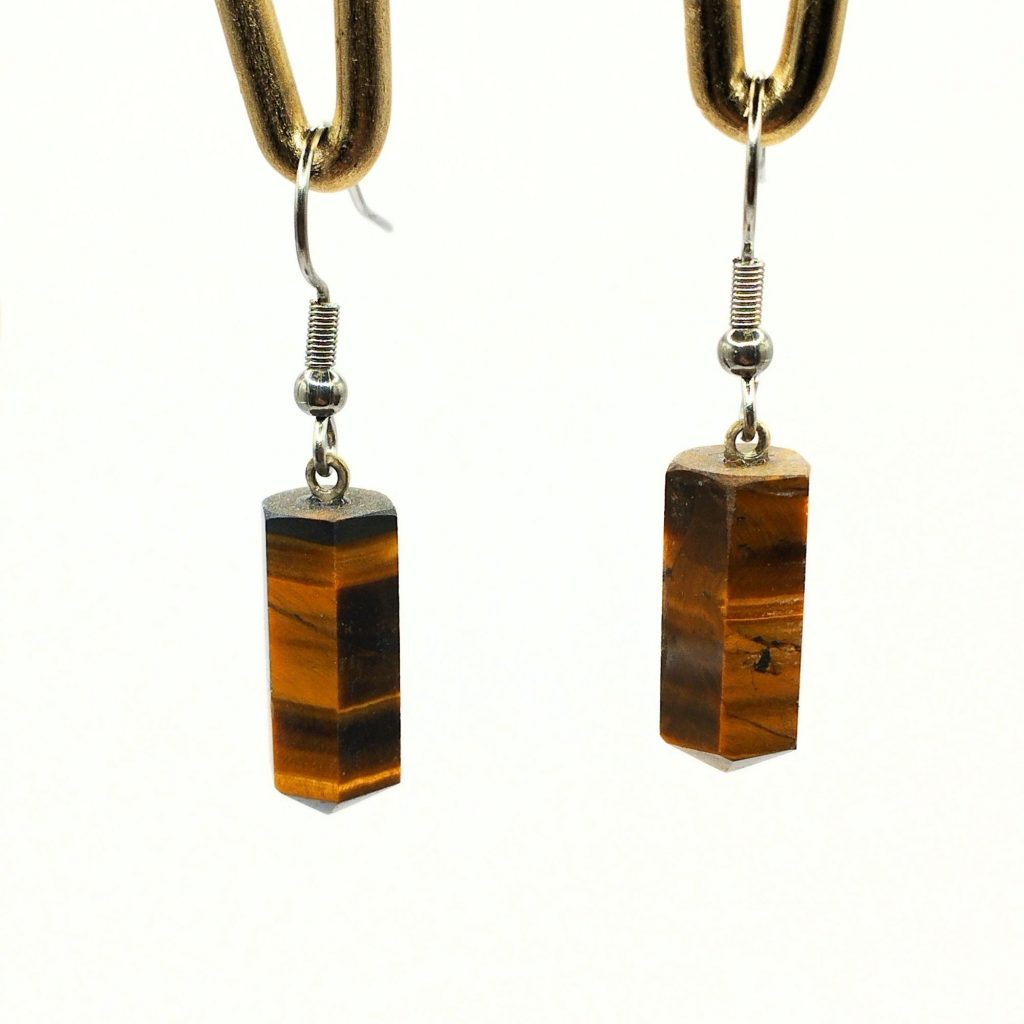 boucles d'oreilles en Œil de Tigre