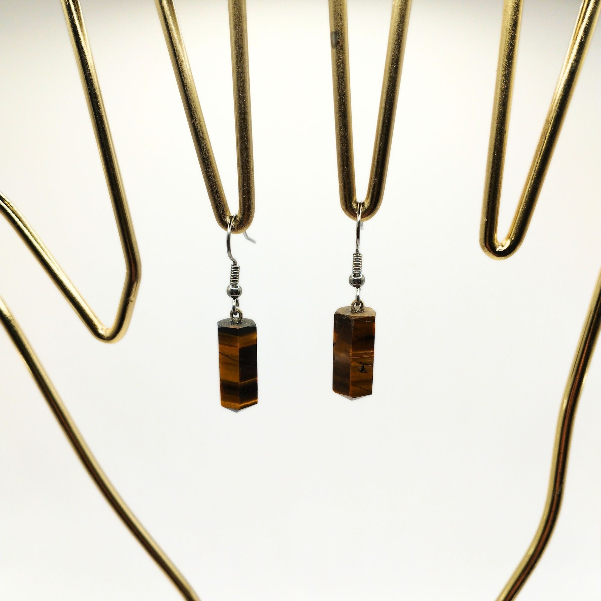 boucles d'oreilles en Œil de Tigre