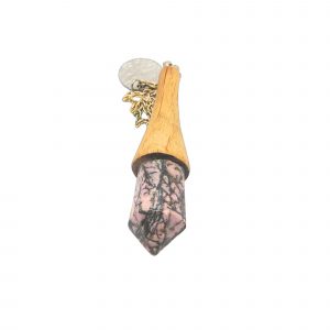 pendule rhodonite et bois de chêne