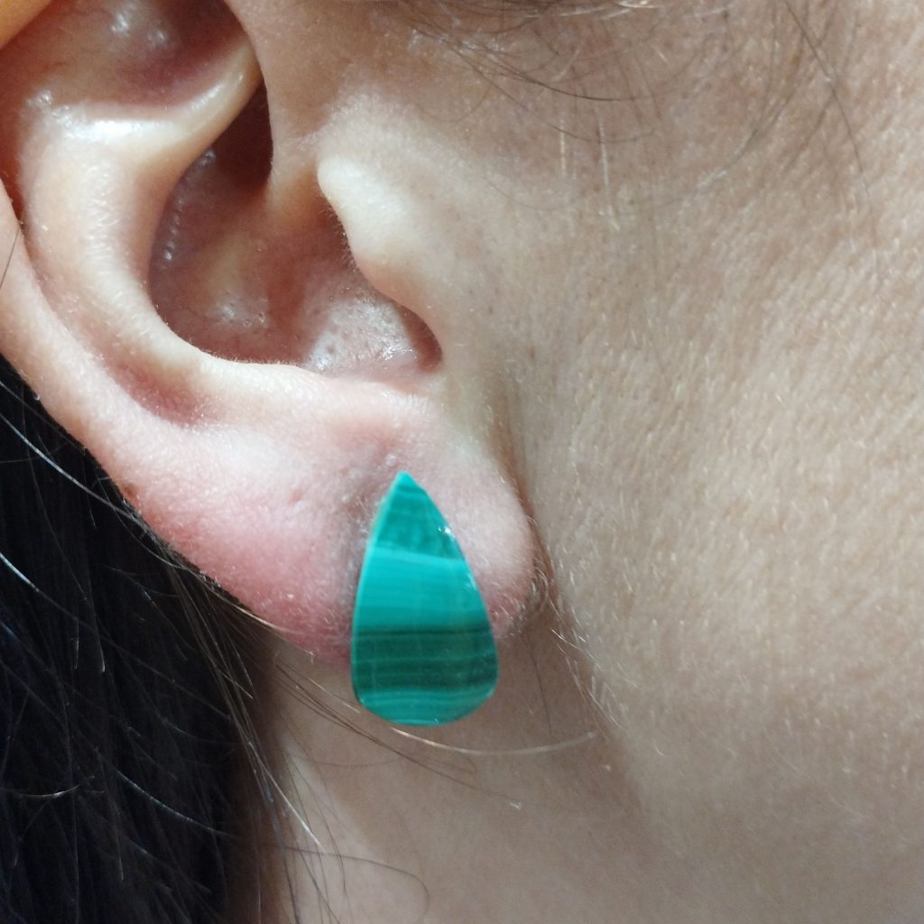 boucles d'oreilles en malachite