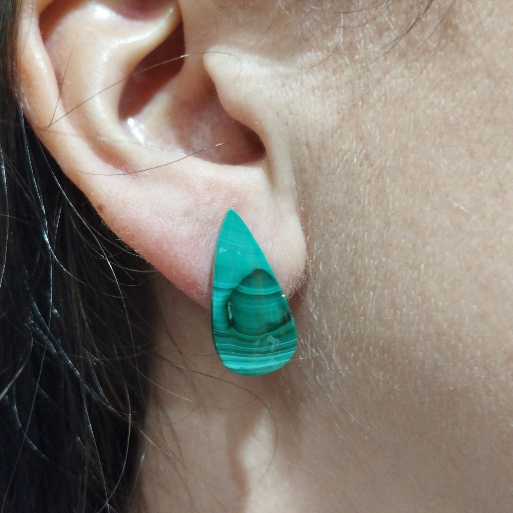 boucles d'oreilles en malachite