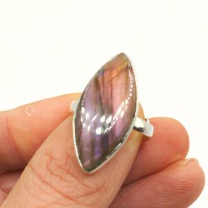 bague artisanale argent et labradorite