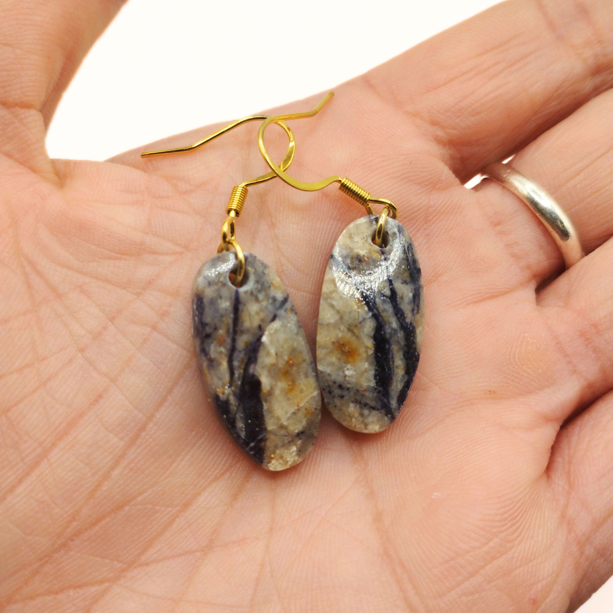 boucles d'oreilles en jaspe tiffany