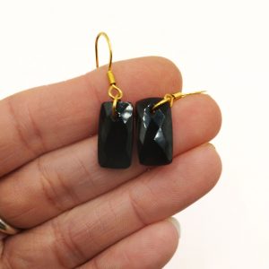 boucles d'oreilles en quartz morion