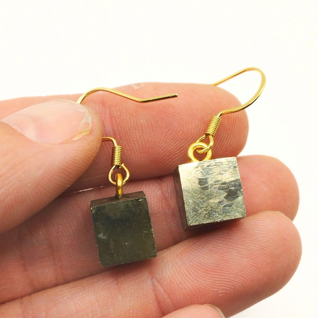 boucles d'oreilles pyrite